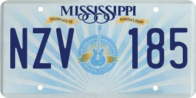MS license plate NZV185