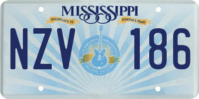 MS license plate NZV186