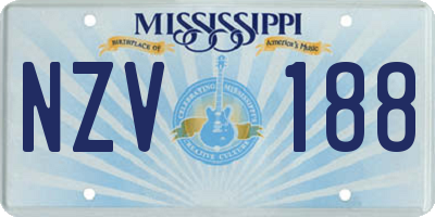 MS license plate NZV188