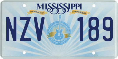 MS license plate NZV189