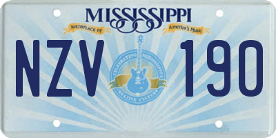 MS license plate NZV190