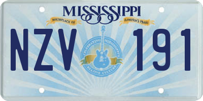 MS license plate NZV191