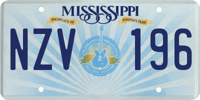 MS license plate NZV196