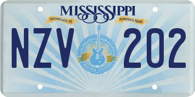 MS license plate NZV202