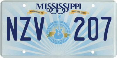 MS license plate NZV207