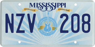 MS license plate NZV208