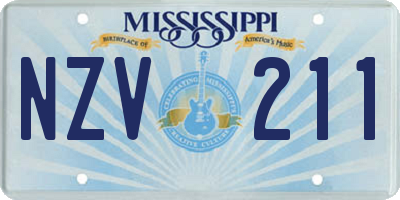 MS license plate NZV211