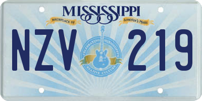 MS license plate NZV219