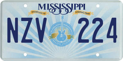 MS license plate NZV224