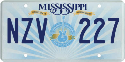 MS license plate NZV227
