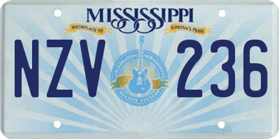 MS license plate NZV236