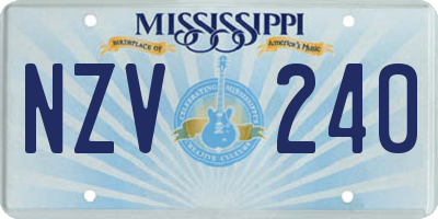 MS license plate NZV240