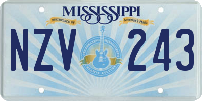 MS license plate NZV243
