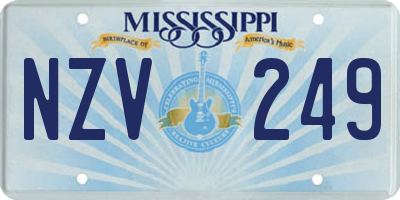 MS license plate NZV249