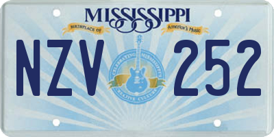 MS license plate NZV252