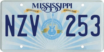 MS license plate NZV253