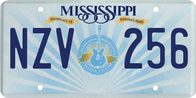 MS license plate NZV256