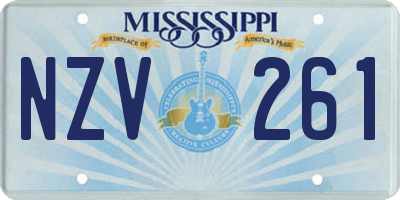MS license plate NZV261