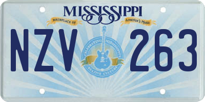 MS license plate NZV263