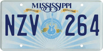 MS license plate NZV264