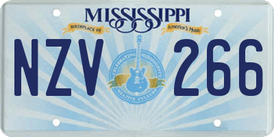 MS license plate NZV266
