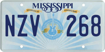 MS license plate NZV268
