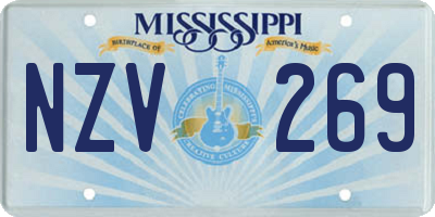 MS license plate NZV269