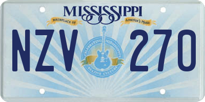 MS license plate NZV270