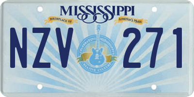 MS license plate NZV271