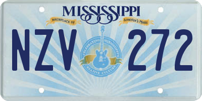 MS license plate NZV272