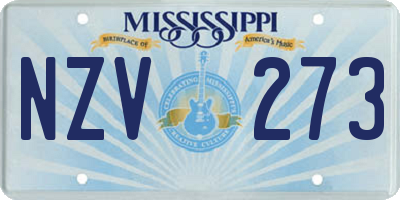 MS license plate NZV273