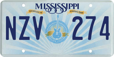 MS license plate NZV274