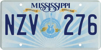 MS license plate NZV276