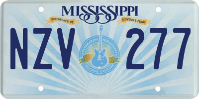 MS license plate NZV277