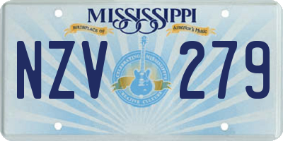 MS license plate NZV279