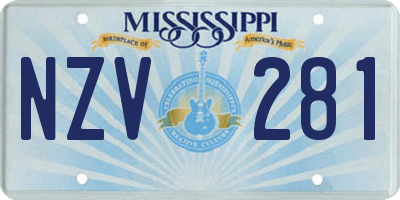 MS license plate NZV281