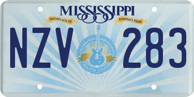 MS license plate NZV283