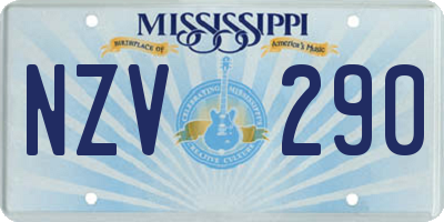 MS license plate NZV290