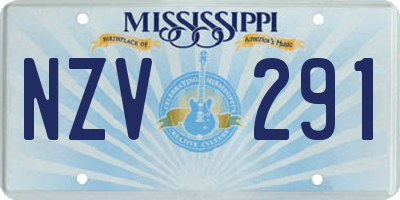MS license plate NZV291