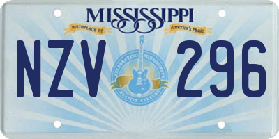 MS license plate NZV296