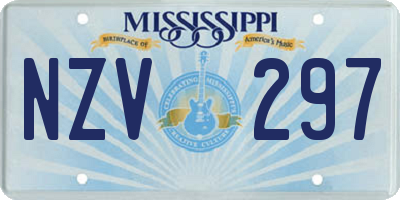 MS license plate NZV297