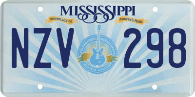 MS license plate NZV298