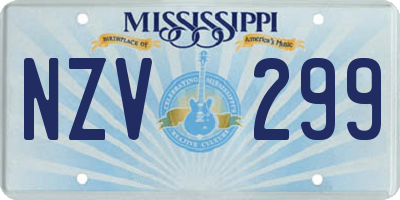 MS license plate NZV299