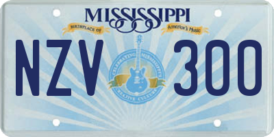 MS license plate NZV300