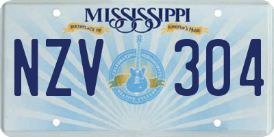MS license plate NZV304
