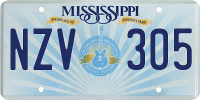 MS license plate NZV305