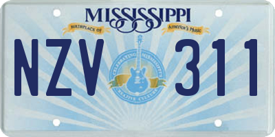 MS license plate NZV311