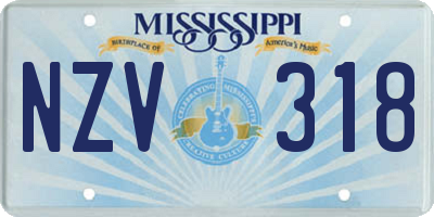 MS license plate NZV318
