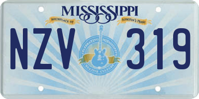 MS license plate NZV319
