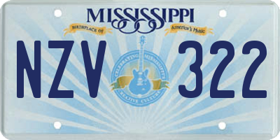 MS license plate NZV322